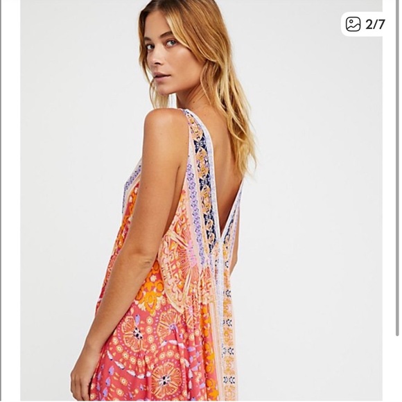Free People Gypsy Boho Lagenlook Trapeze Slip Dress - Picture 2 of 9